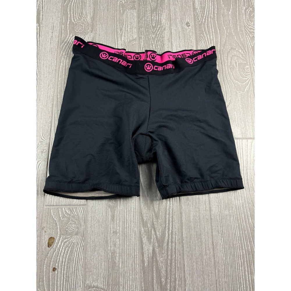 Canari Padded Cycling Biking Under Shorts Mens XL Black Pink Logo Liner